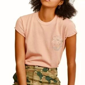 We The Free Pink Palm Tree Wipe Out Tee-Medium